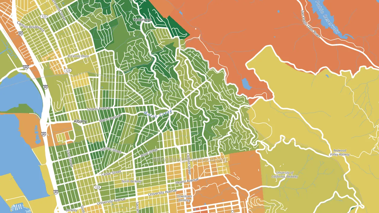 Berkeley Hills, Berkeley, CA block-group voter-turnout map
