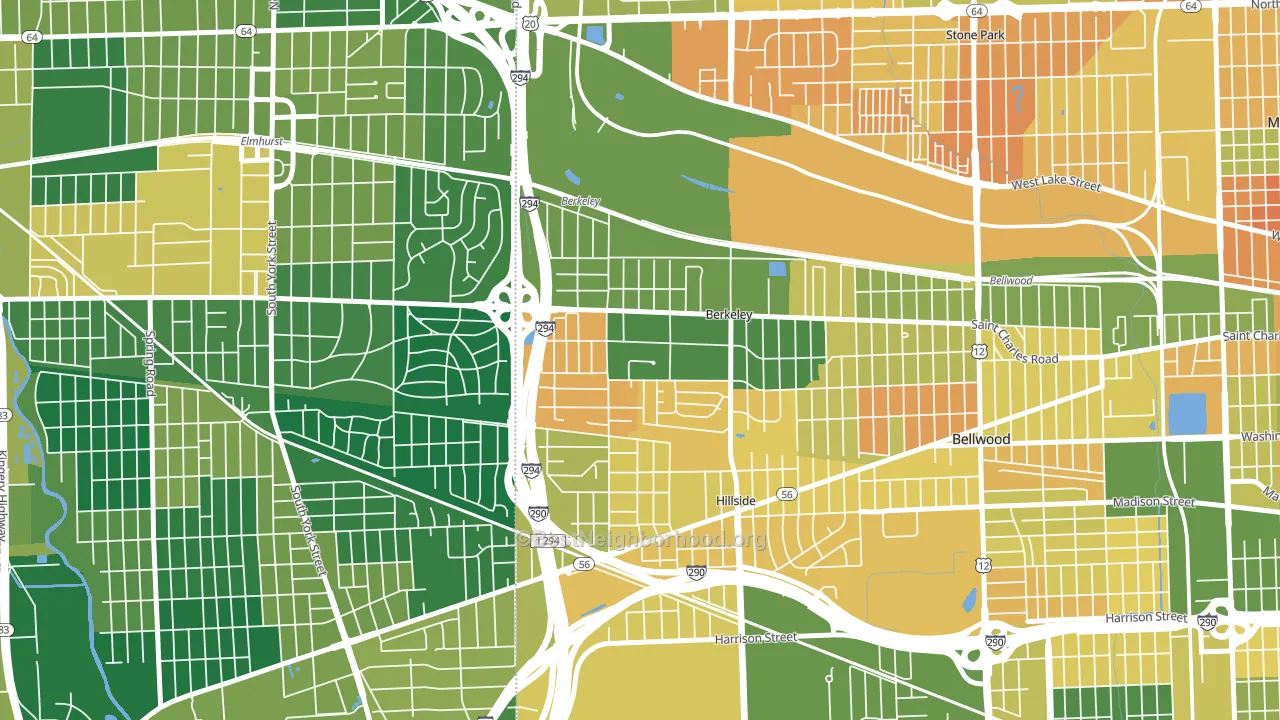 Berkeley, IL block-group voter-turnout map