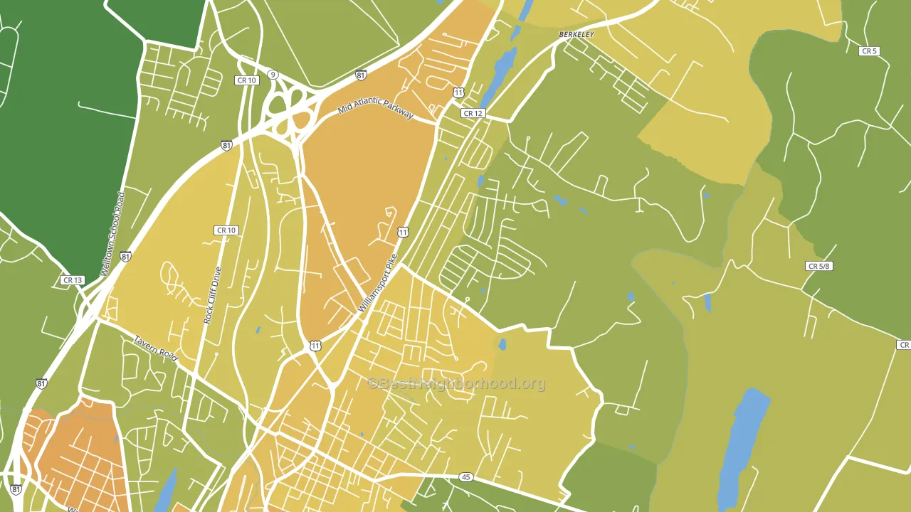 Berkeley, Martinsburg, WV block-group voter-turnout map