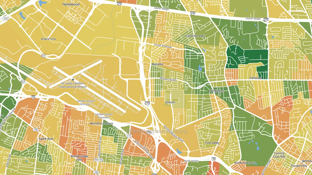 Berkeley, MO block-group voter-turnout map