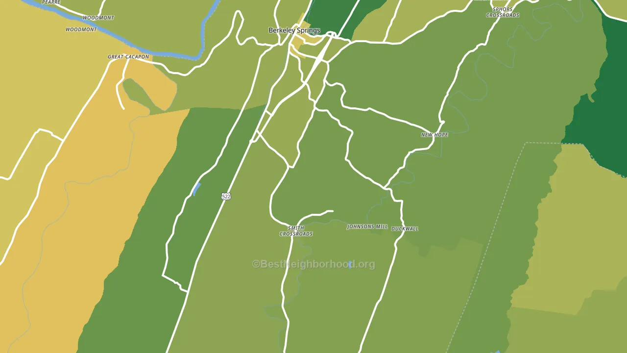 Berkeley Springs, WV block-group voter-turnout map