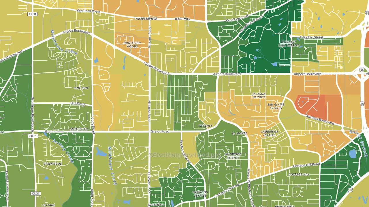 Berkleigh, Mobile, AL block-group voter-turnout map