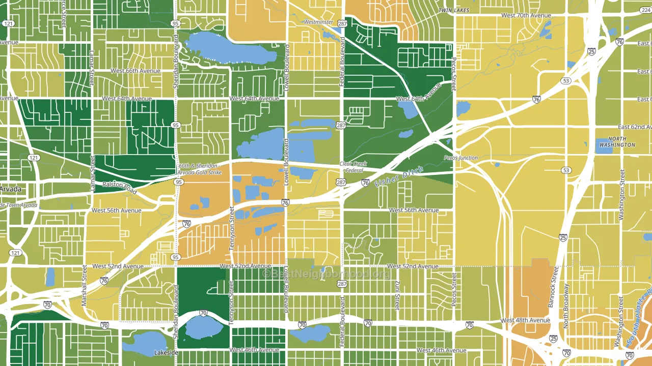 Berkley, CO block-group voter-turnout map