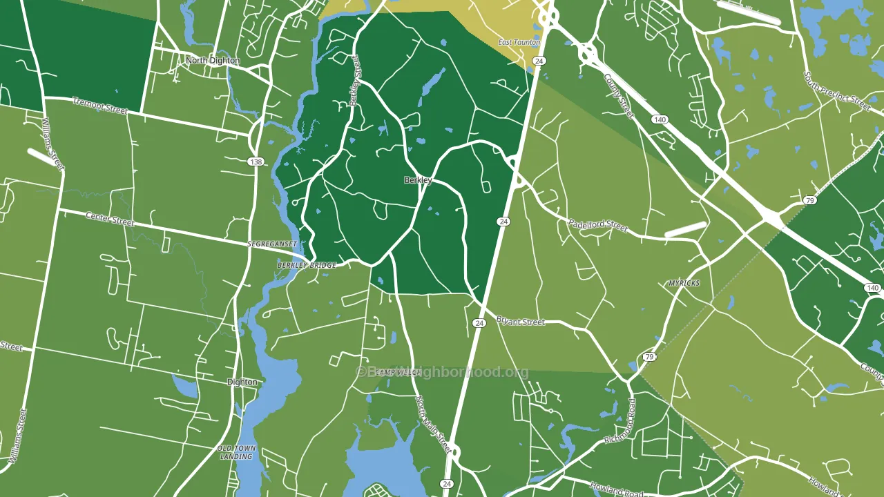 Berkley, MA block-group voter-turnout map