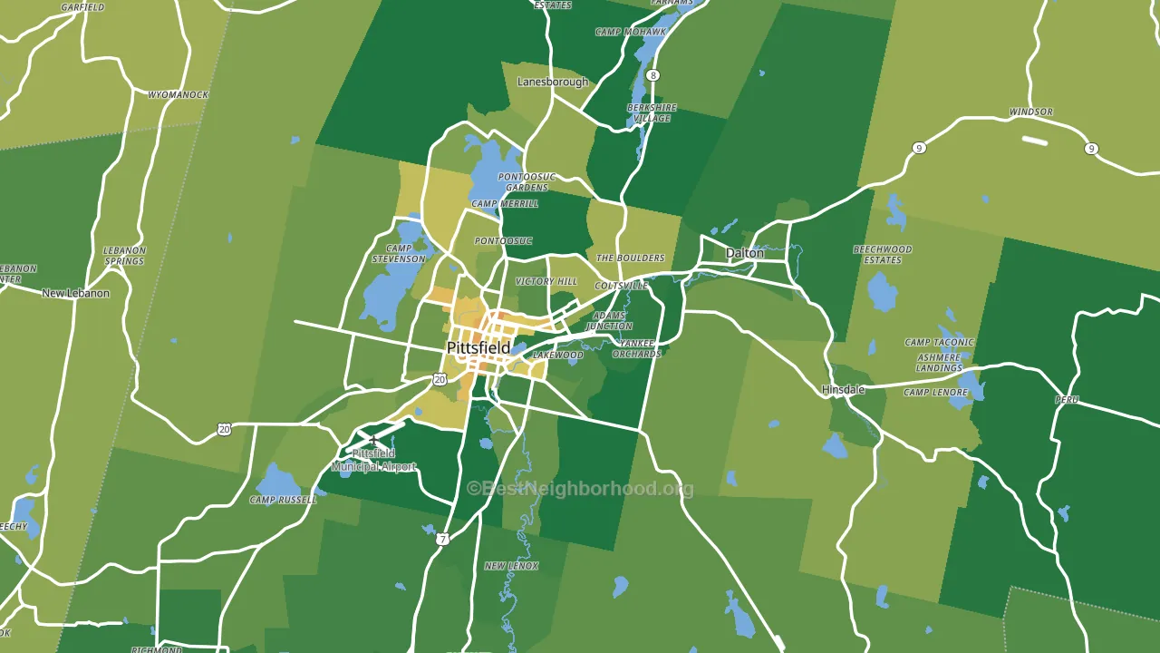 Berkshire County, MA block-group voter-turnout map