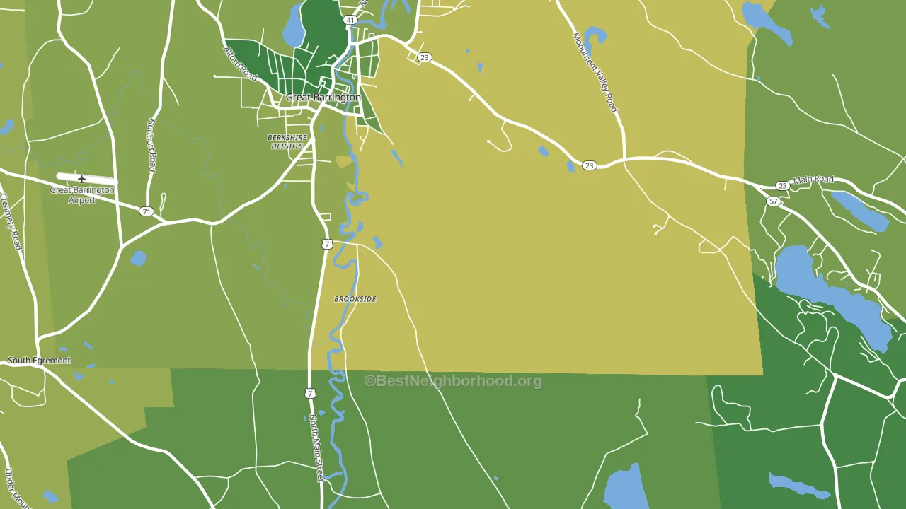 Berkshire Heights, MA block-group voter-turnout map