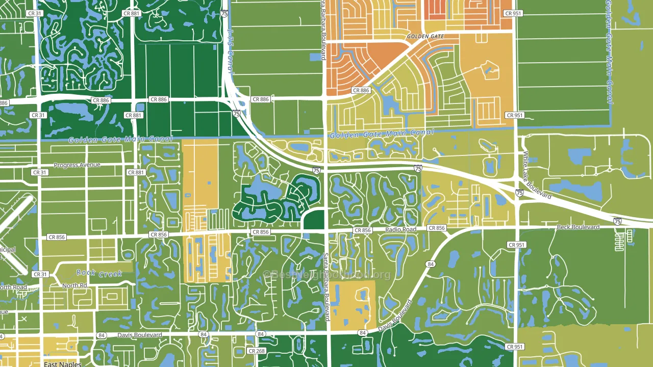 Berkshire Lakes, Naples, FL block-group voter-turnout map