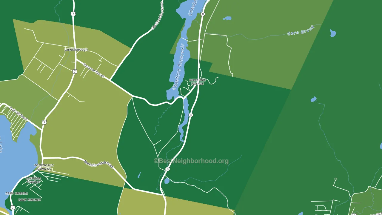 Berkshire, MA block-group voter-turnout map