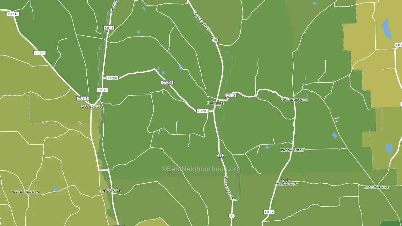 Berkshire, NY block-group voter-turnout map