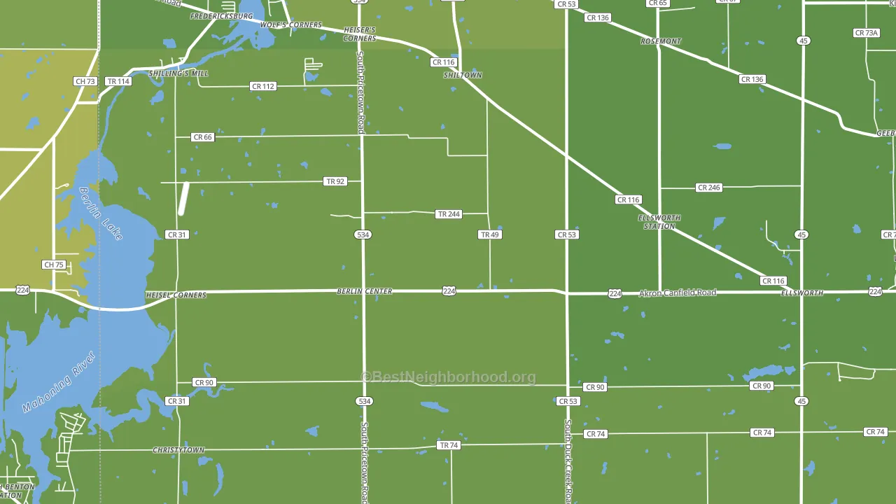 Berlin Center, OH block-group voter-turnout map