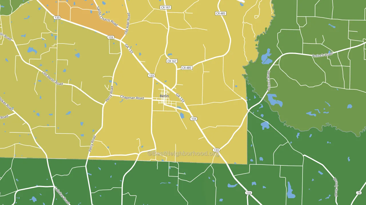 Berlin, GA block-group voter-turnout map