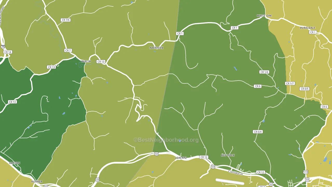 Berlin, WV block-group voter-turnout map