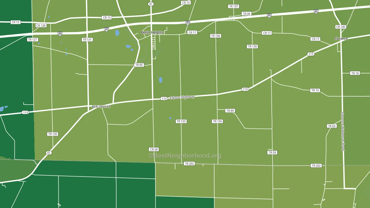 Berlinville, OH block-group voter-turnout map