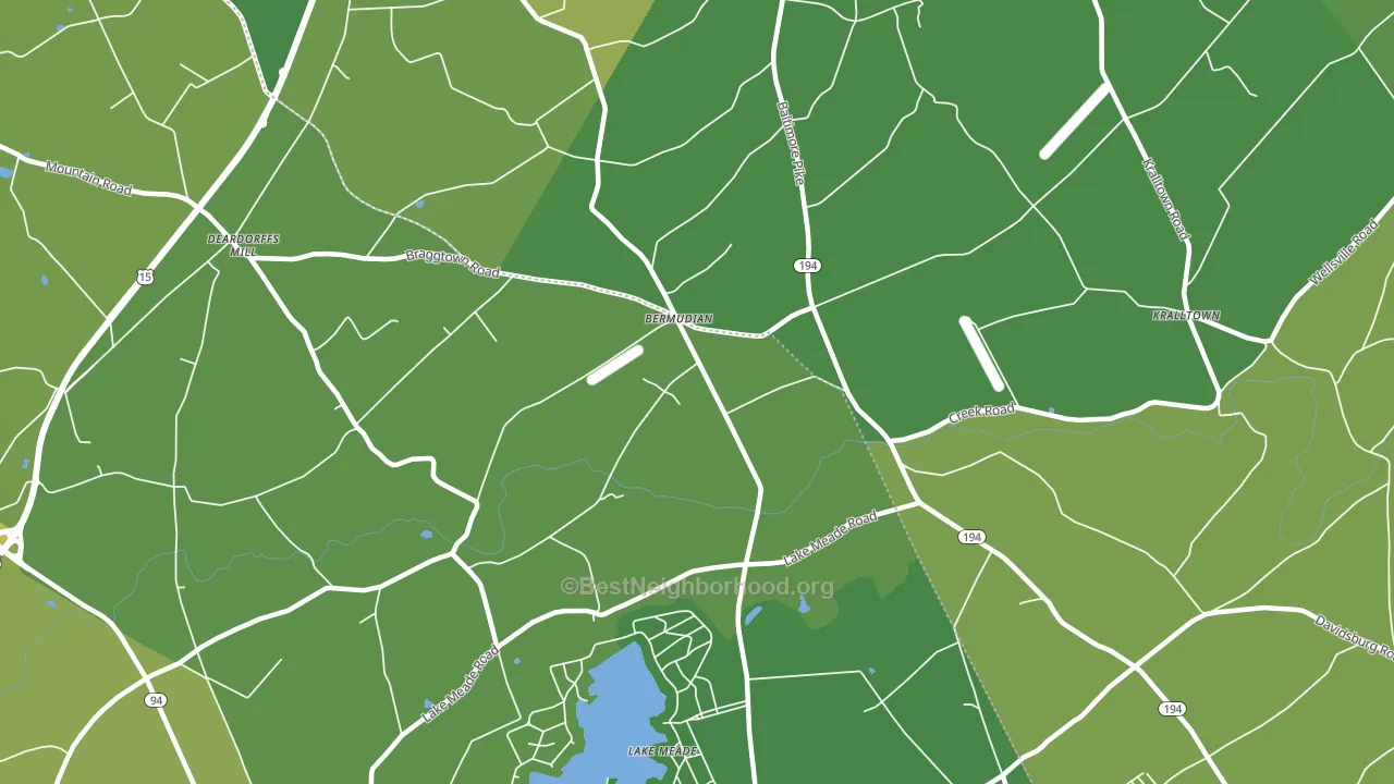 Bermudian, PA block-group voter-turnout map
