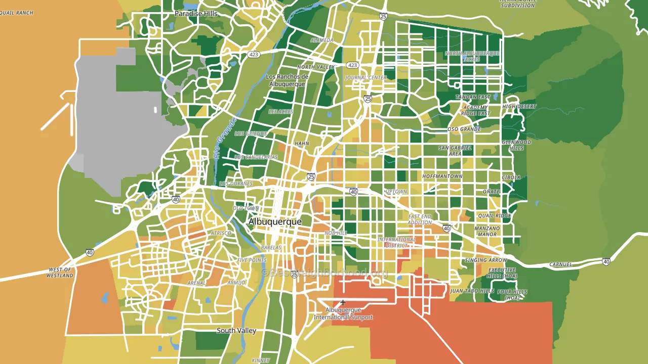 Bernalillo County, NM block-group voter-turnout map