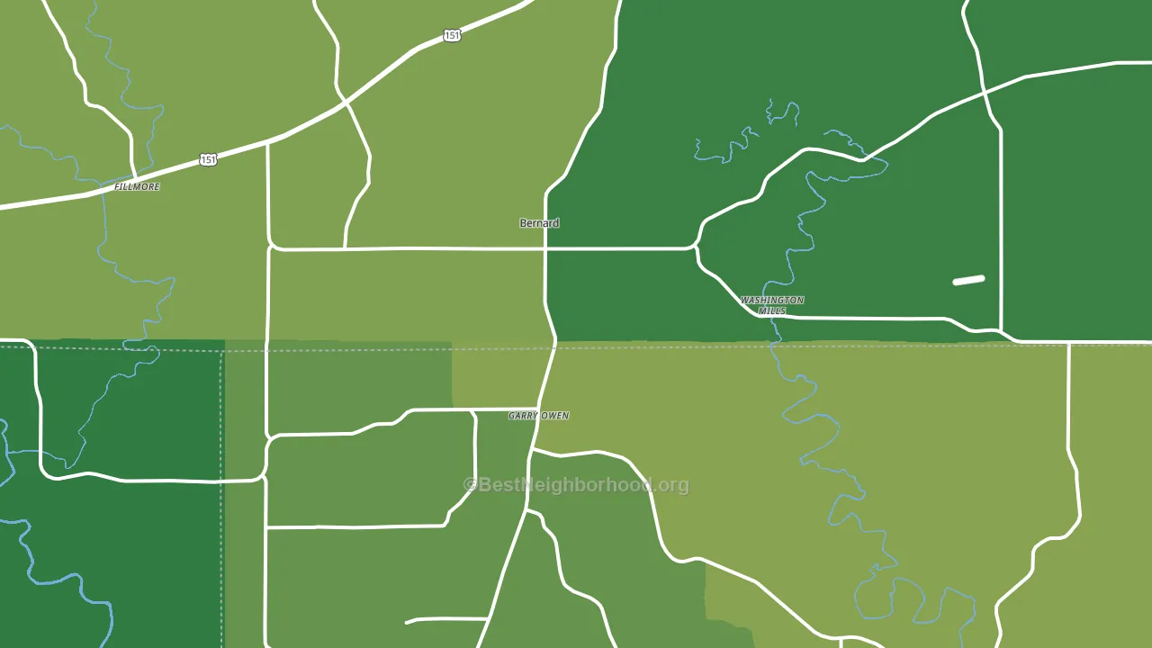 Bernard, IA block-group voter-turnout map