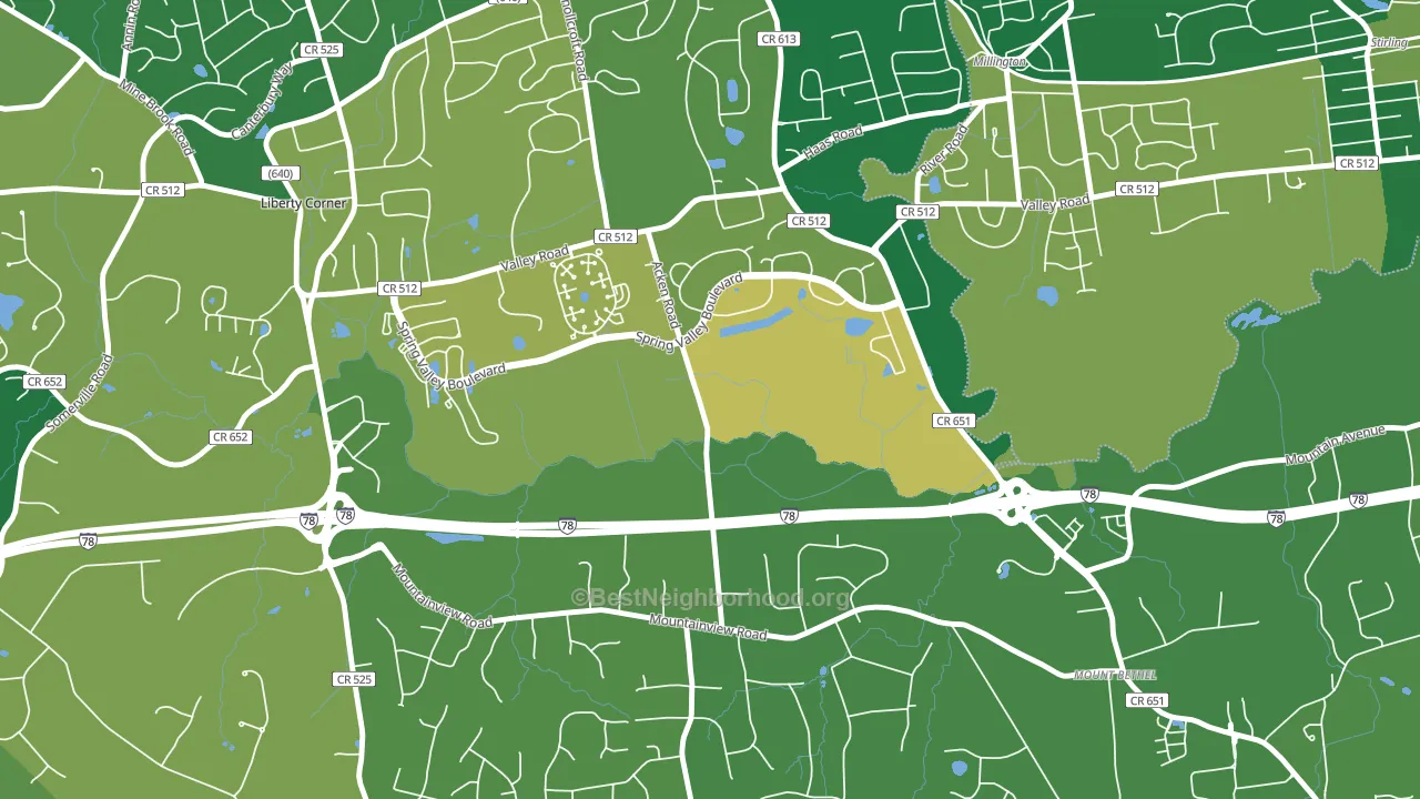 Bernards, NJ block-group voter-turnout map