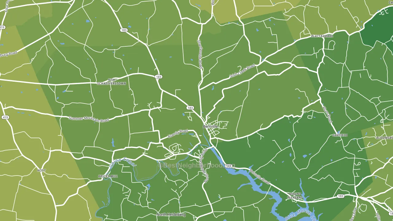 Bernville, PA block-group voter-turnout map