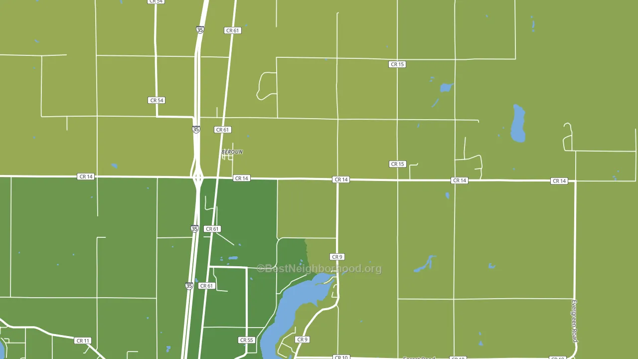 Beroun, MN block-group voter-turnout map
