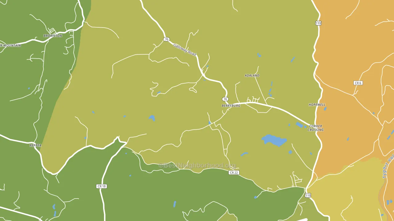 Berryburg, WV block-group voter-turnout map