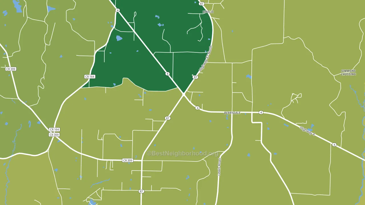 Berrydale, FL block-group voter-turnout map