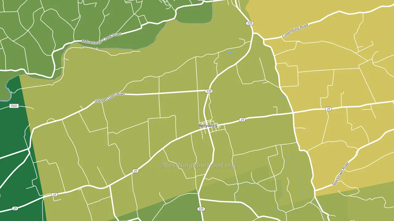 Berrysburg, PA block-group voter-turnout map