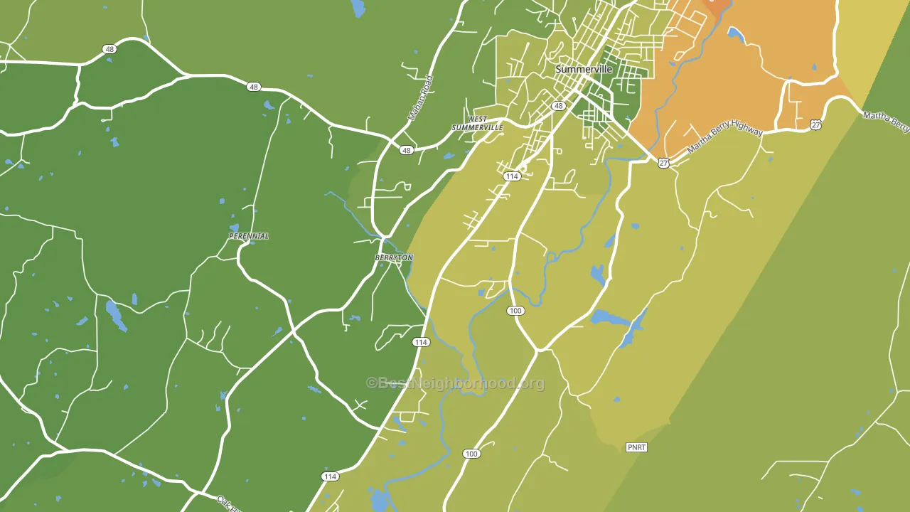 Berryton, GA block-group voter-turnout map