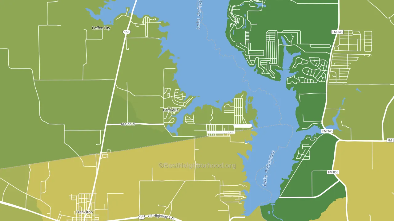 Berryville, TX block-group voter-turnout map