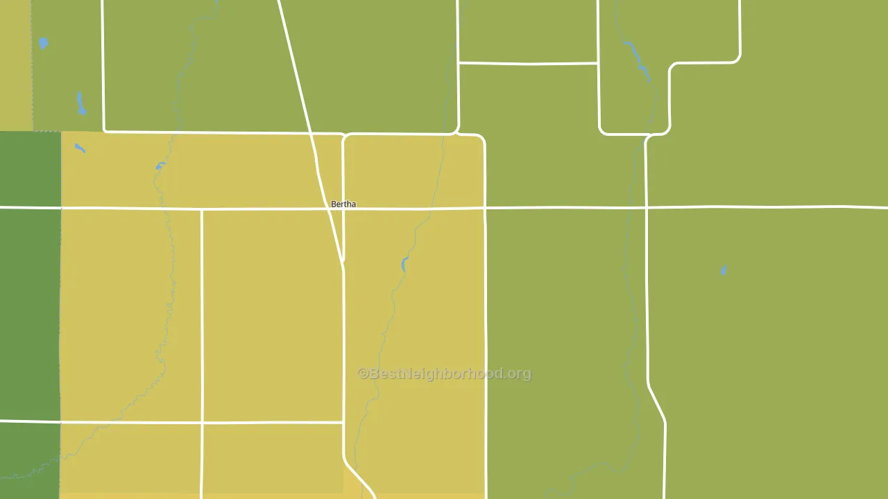 Bertha, MN block-group voter-turnout map