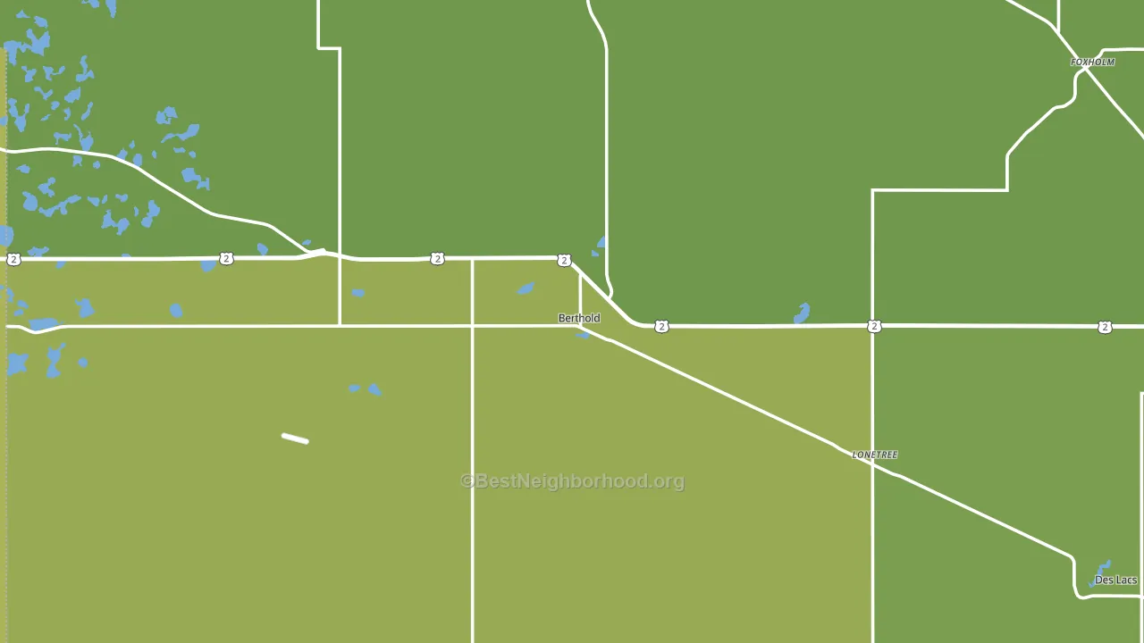 Berthold, ND block-group voter-turnout map