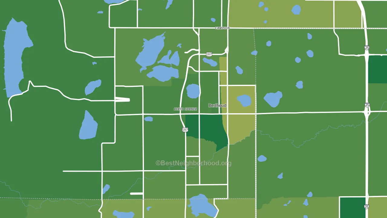 Berthoud, CO block-group voter-turnout map