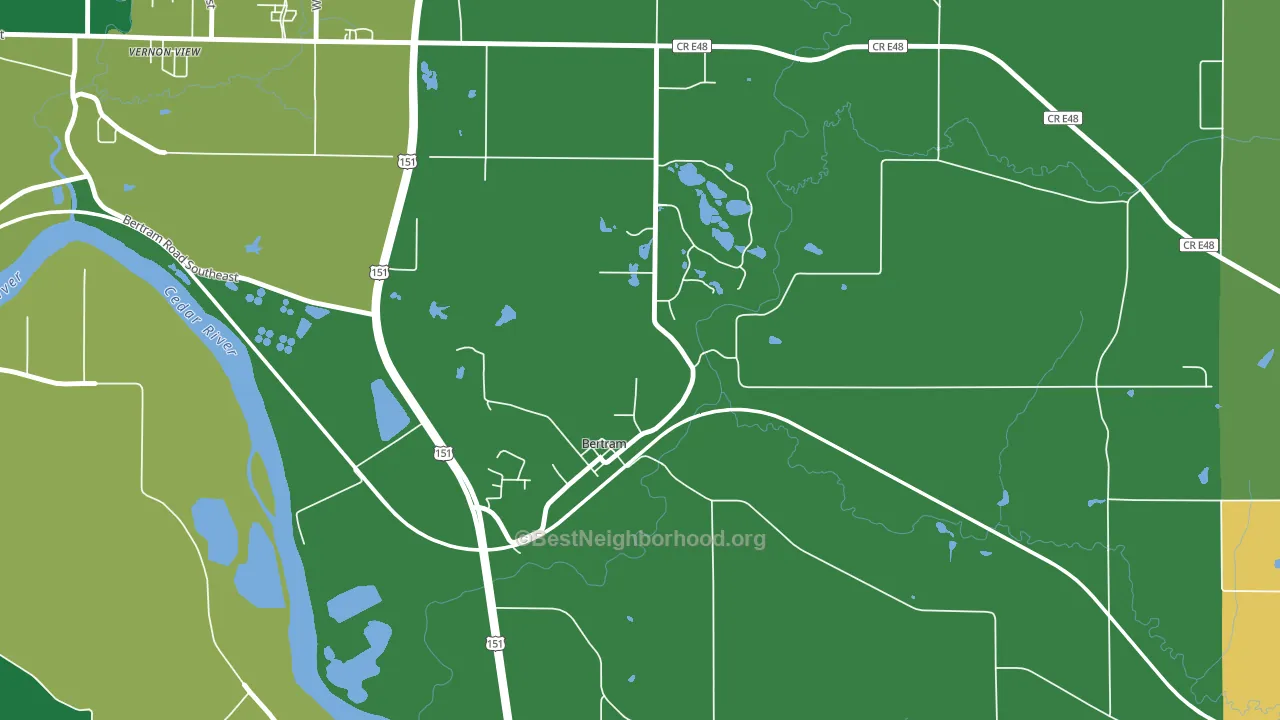 Bertram, IA block-group voter-turnout map