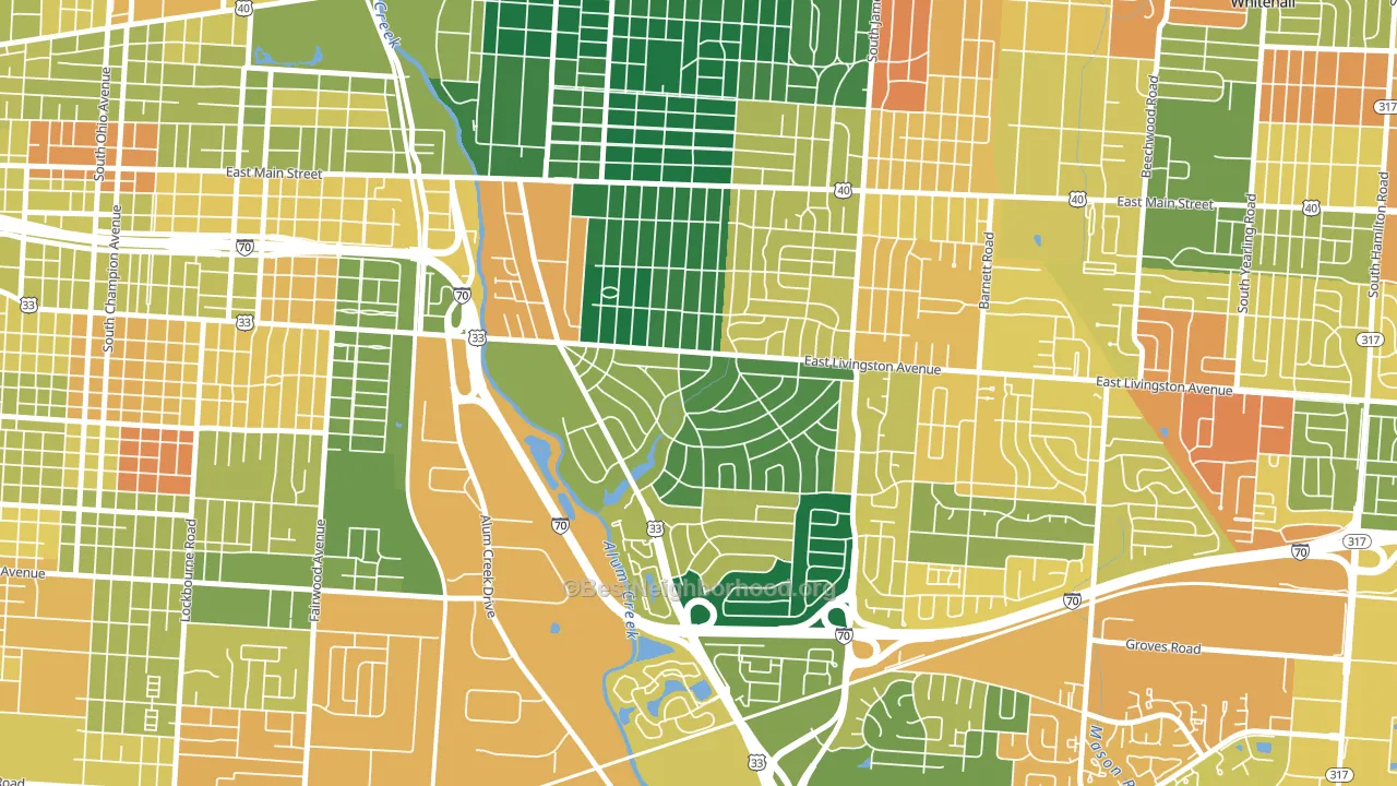 Berwick, Columbus, OH block-group voter-turnout map
