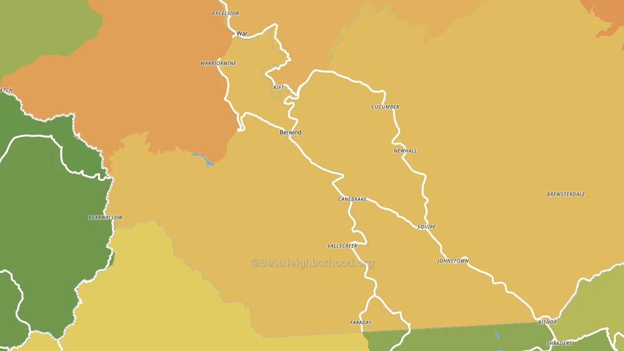 Berwind, WV block-group voter-turnout map