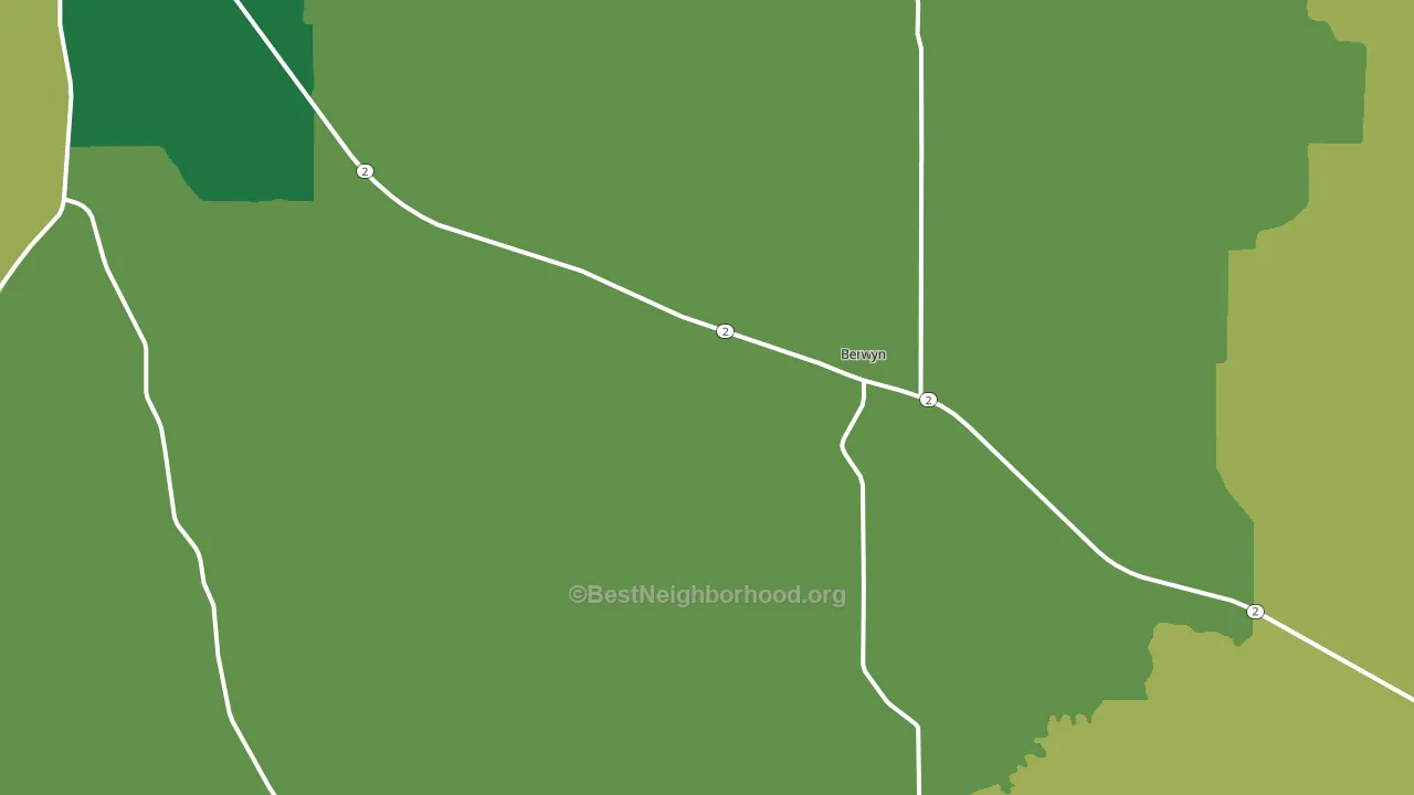 Berwyn, NE block-group voter-turnout map