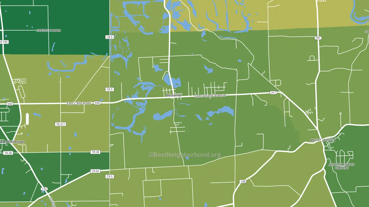 Bessemer, PA block-group voter-turnout map