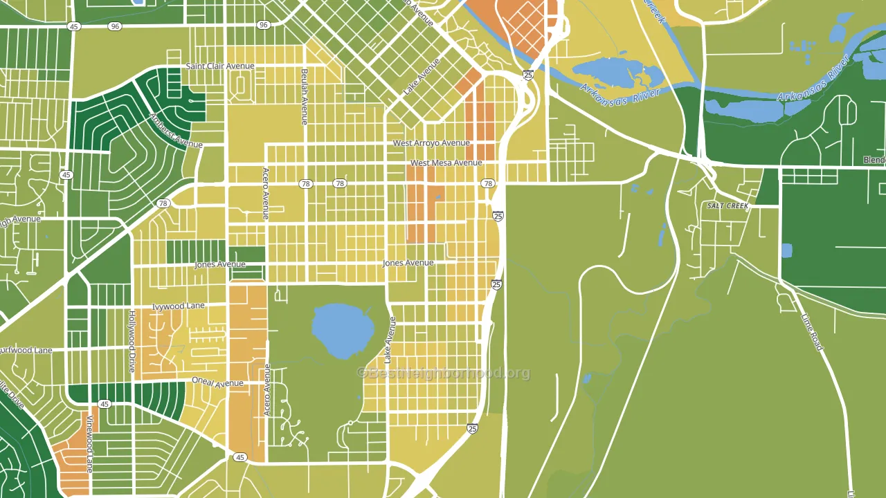 Bessemer, Pueblo, CO block-group voter-turnout map