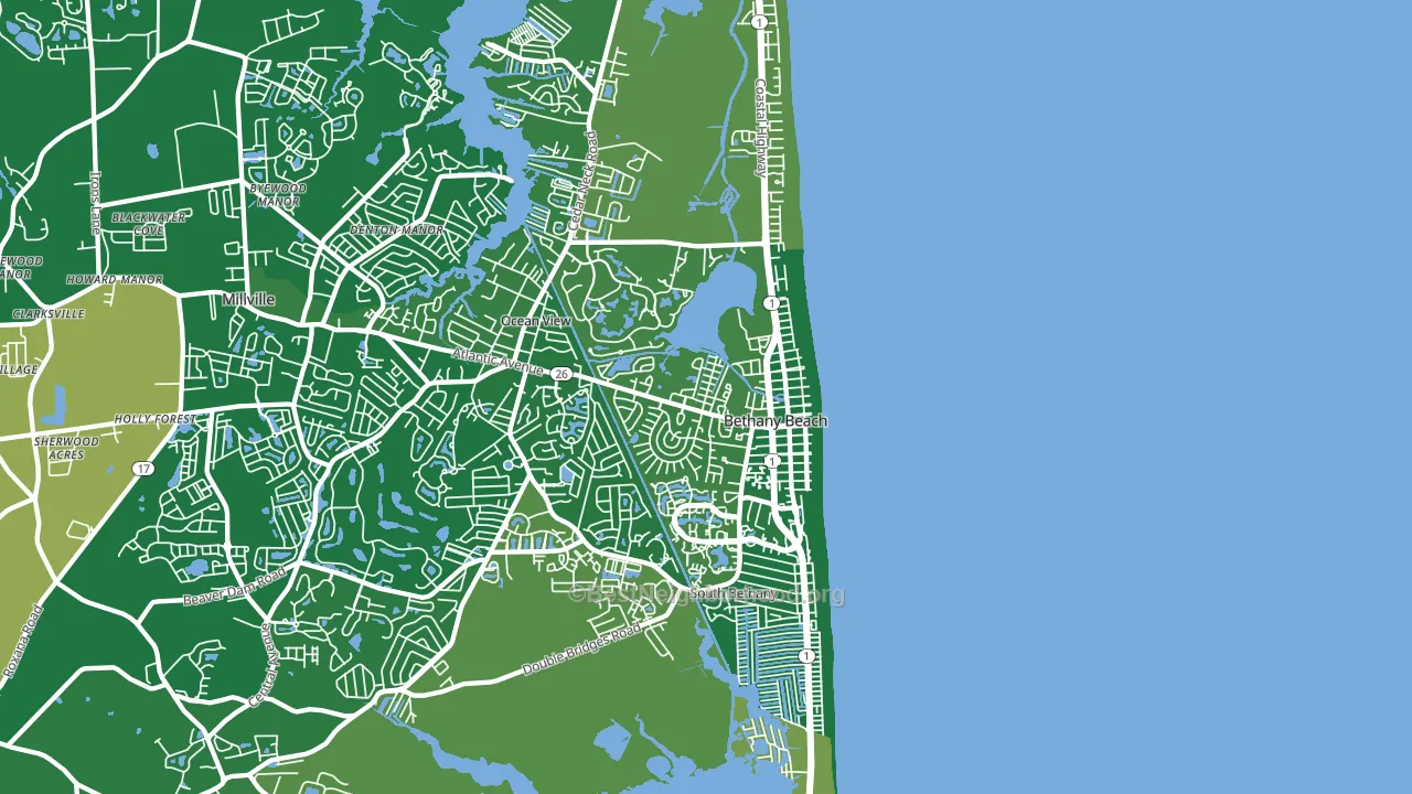 Bethany Beach, DE block-group voter-turnout map