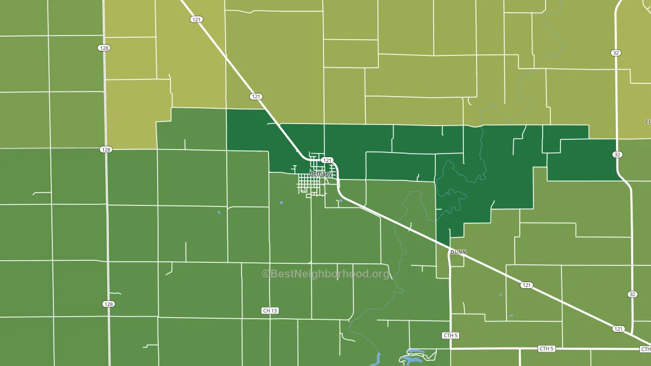 Bethany, IL block-group voter-turnout map