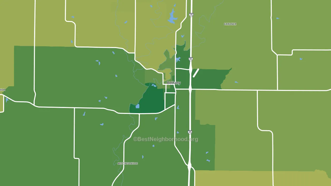 Bethany, MO block-group voter-turnout map
