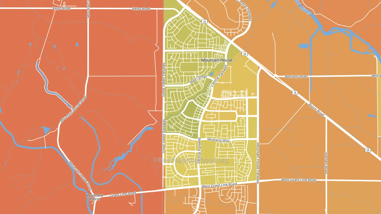 Bethany, Mountain House, CA block-group voter-turnout map