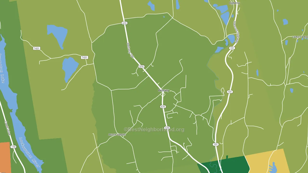 Bethany, PA block-group voter-turnout map