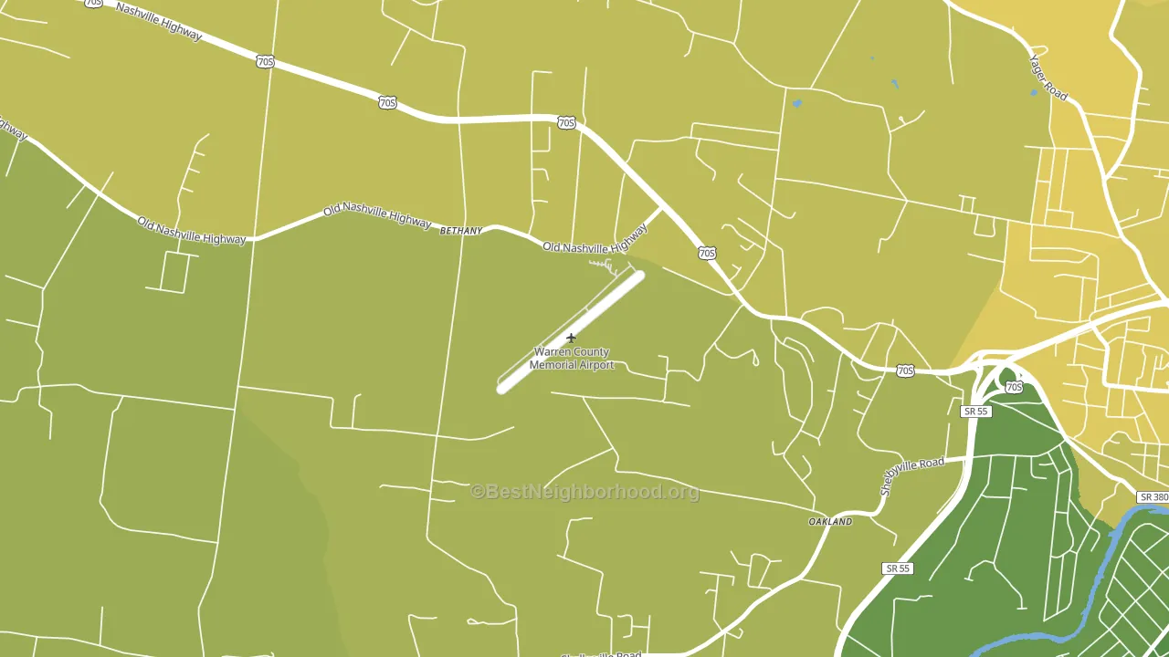 Bethany, TN block-group voter-turnout map