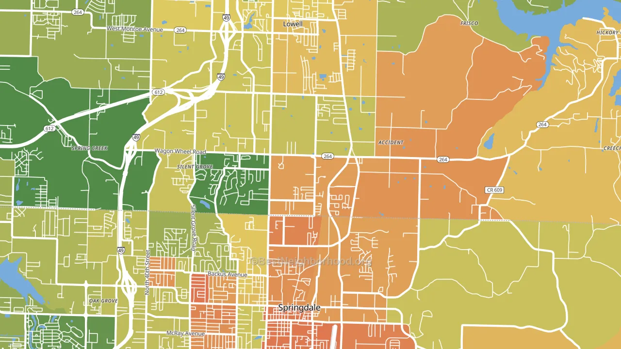 Bethel Heights, AR block-group voter-turnout map