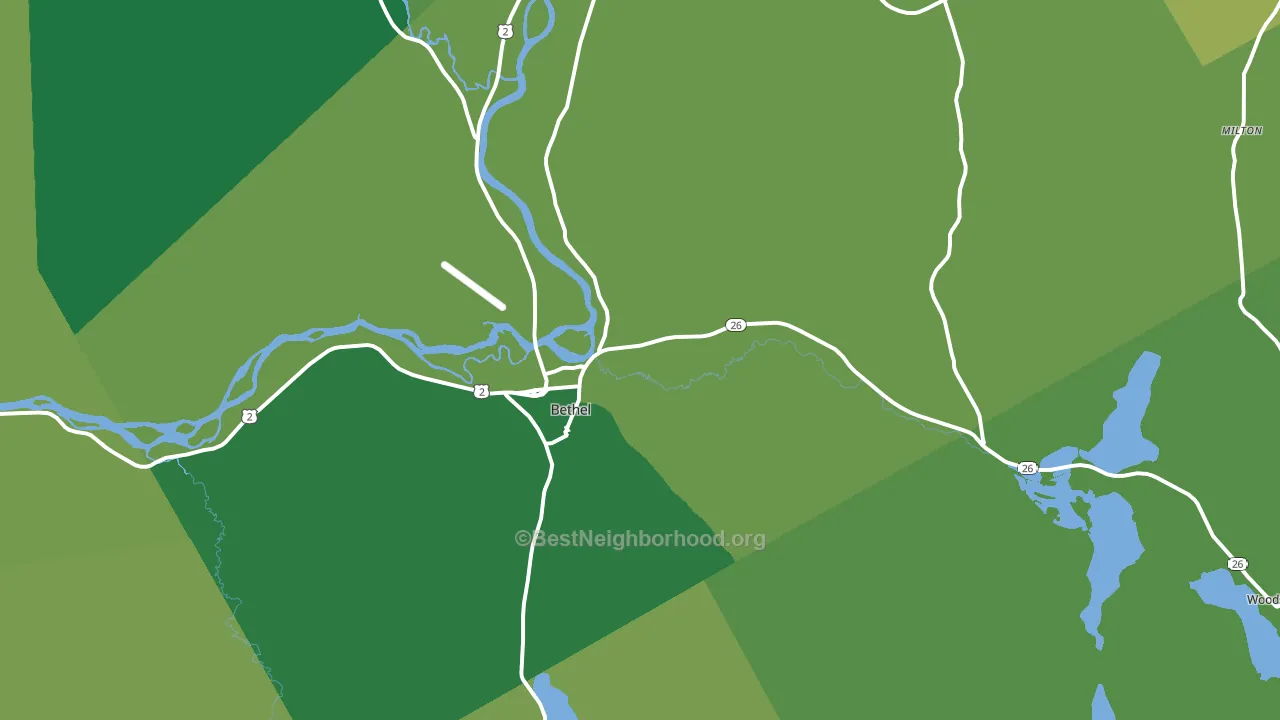 Bethel, ME block-group voter-turnout map