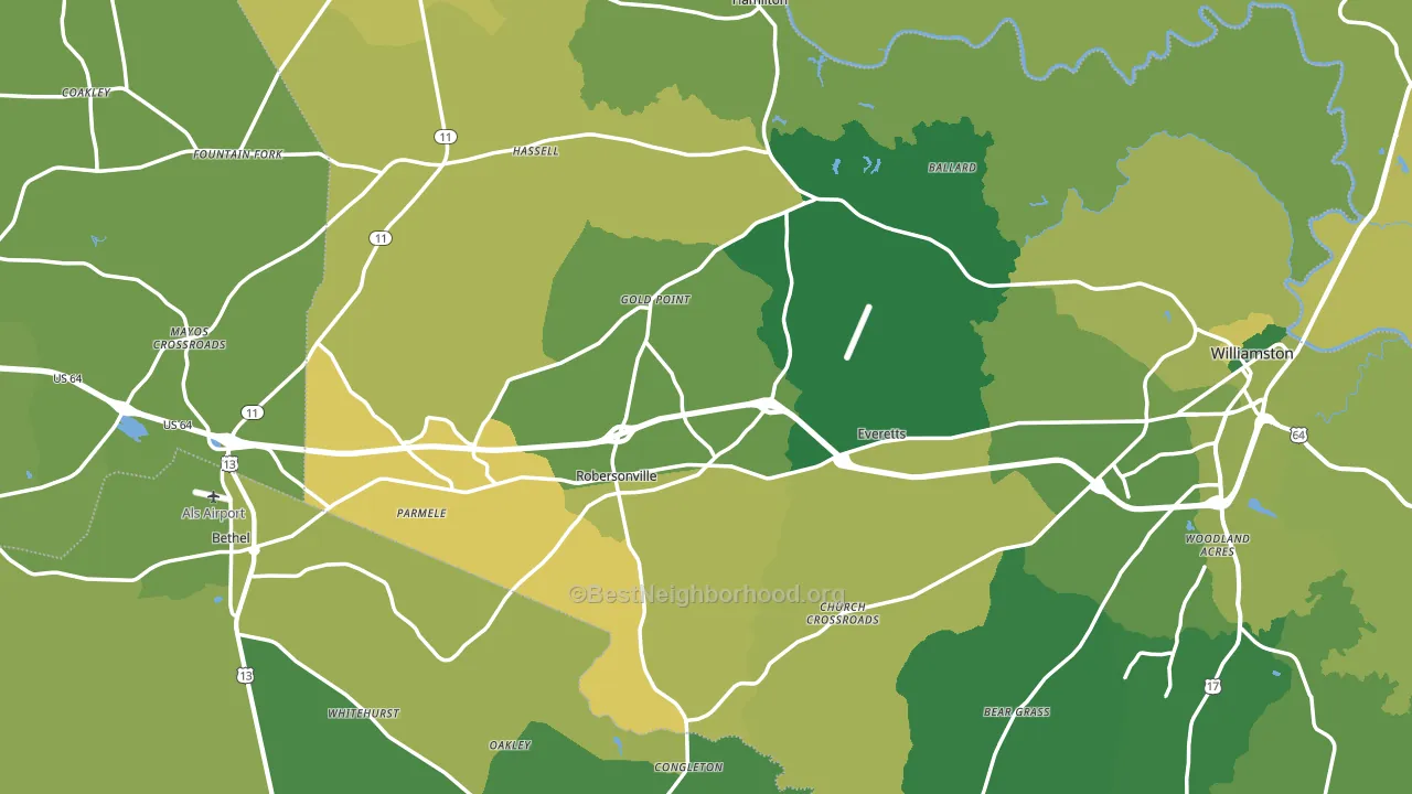 Bethel, NC block-group voter-turnout map