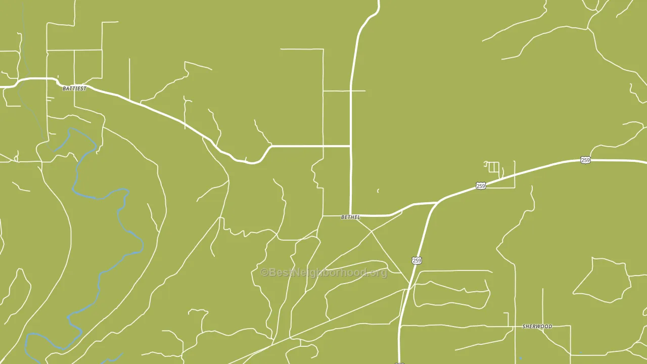 Bethel, OK block-group voter-turnout map