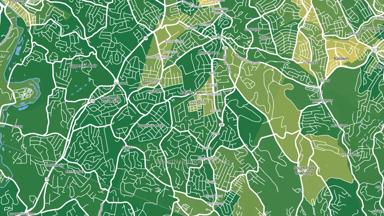Bethel Park, PA block-group voter-turnout map