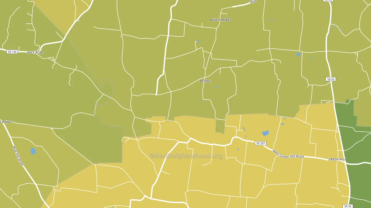 Bethel, TN block-group voter-turnout map