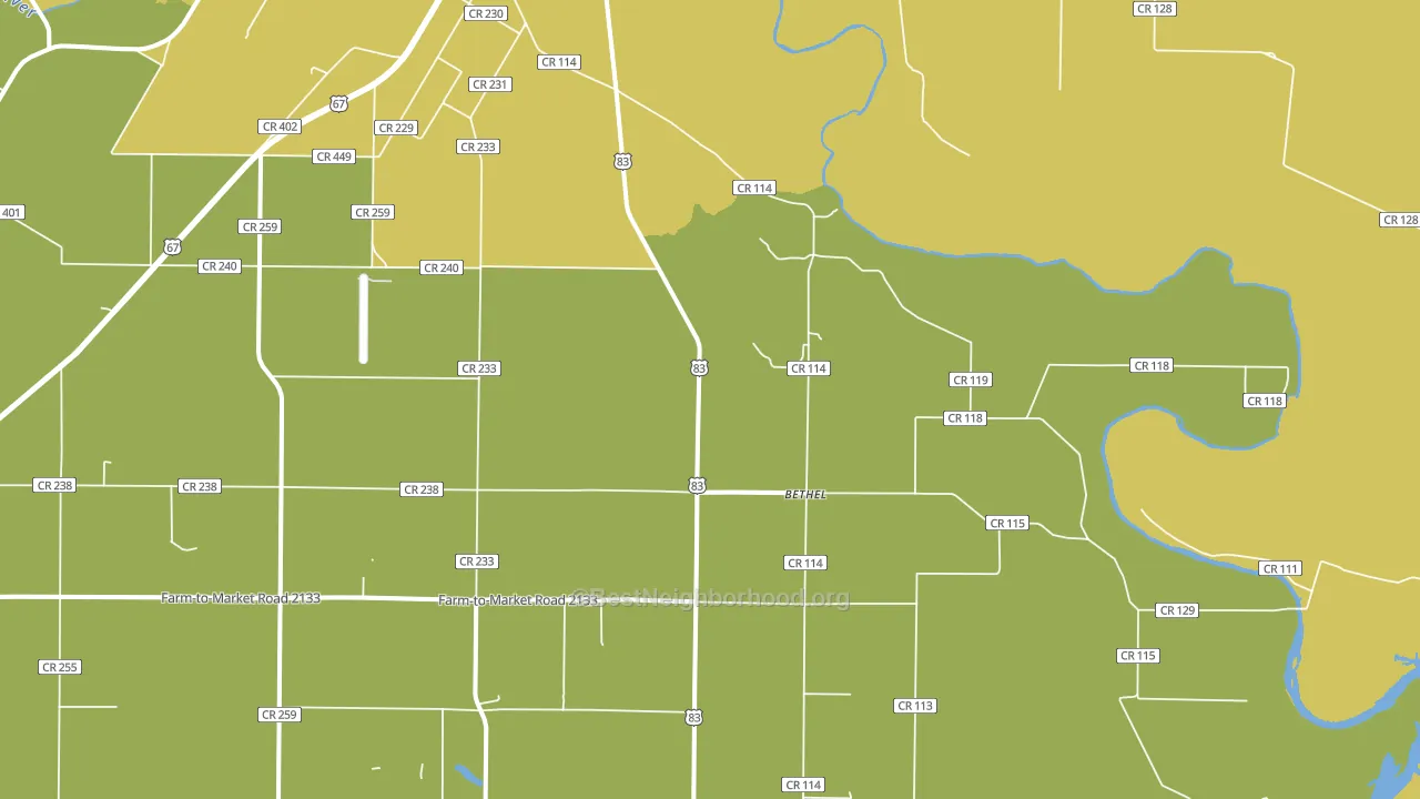 Bethel, TX block-group voter-turnout map